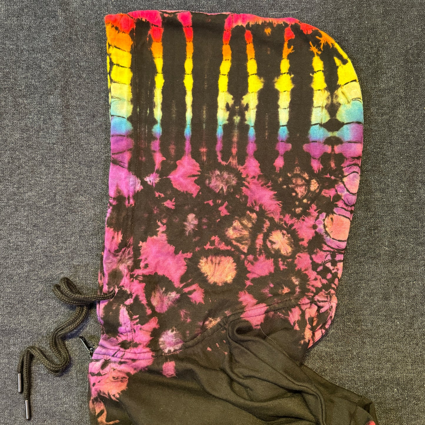 L - reverse dyed rainbow hoodie