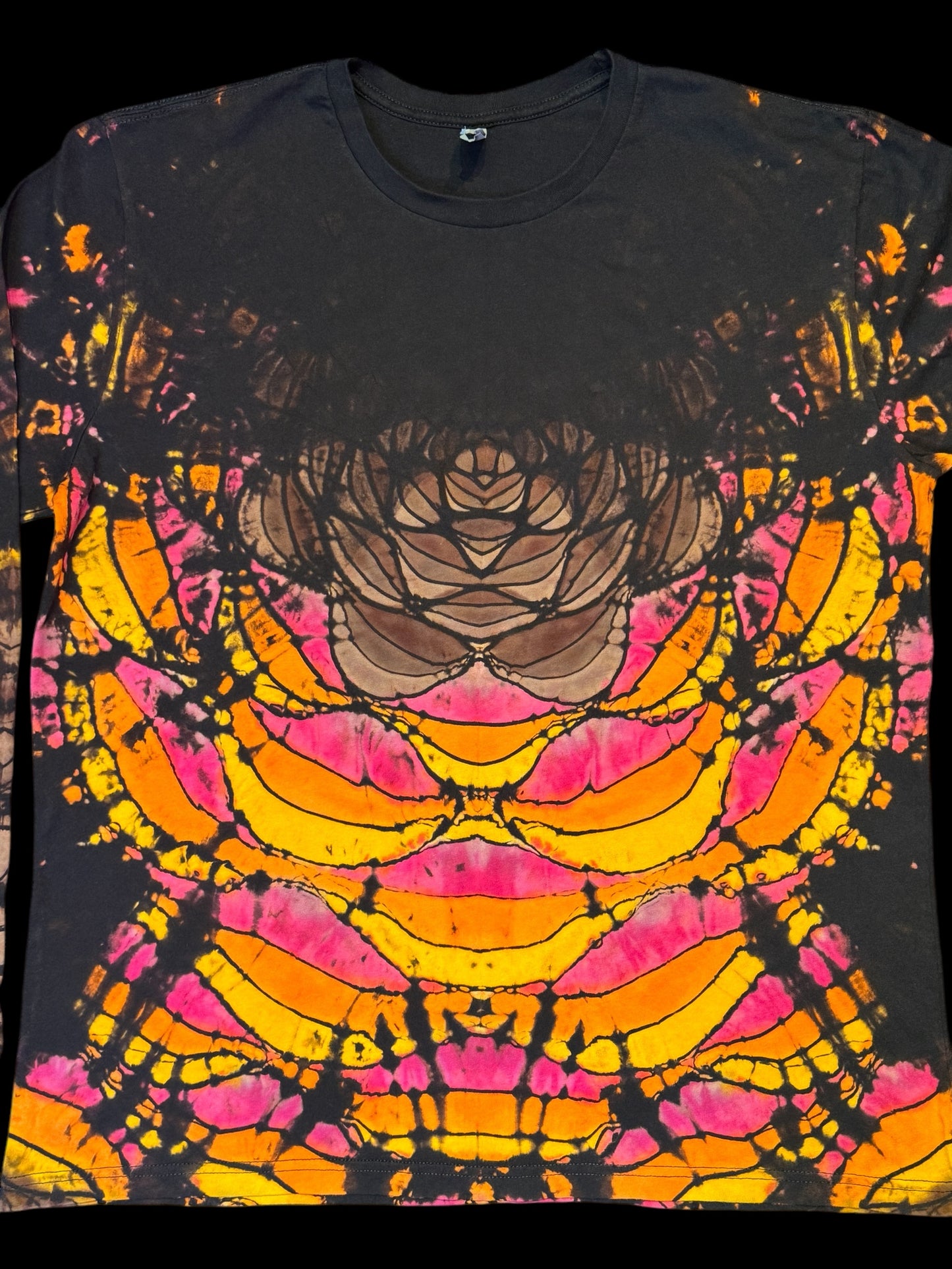 XL - reverse dyed mocha mousse cosmic mandala longsleeve tee