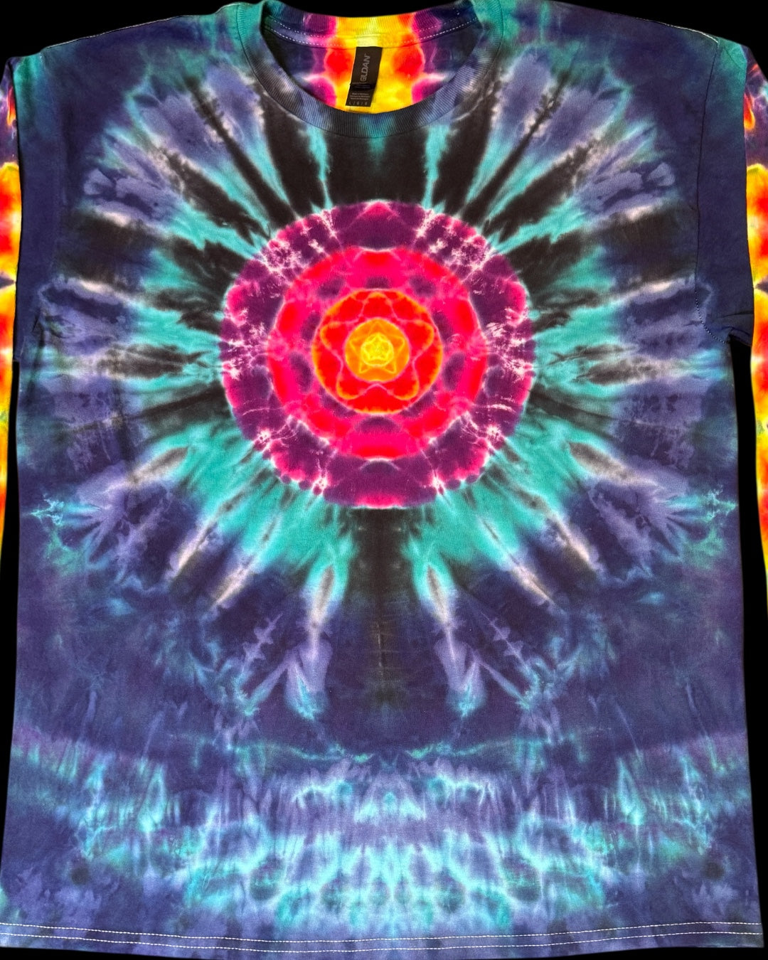 L - pentagram mandala with klink spine long sleeve tee