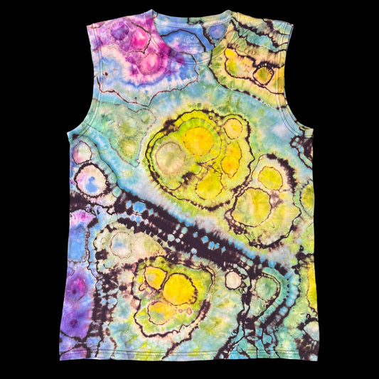 M - reversed and ice dyed sleeveless geode tee