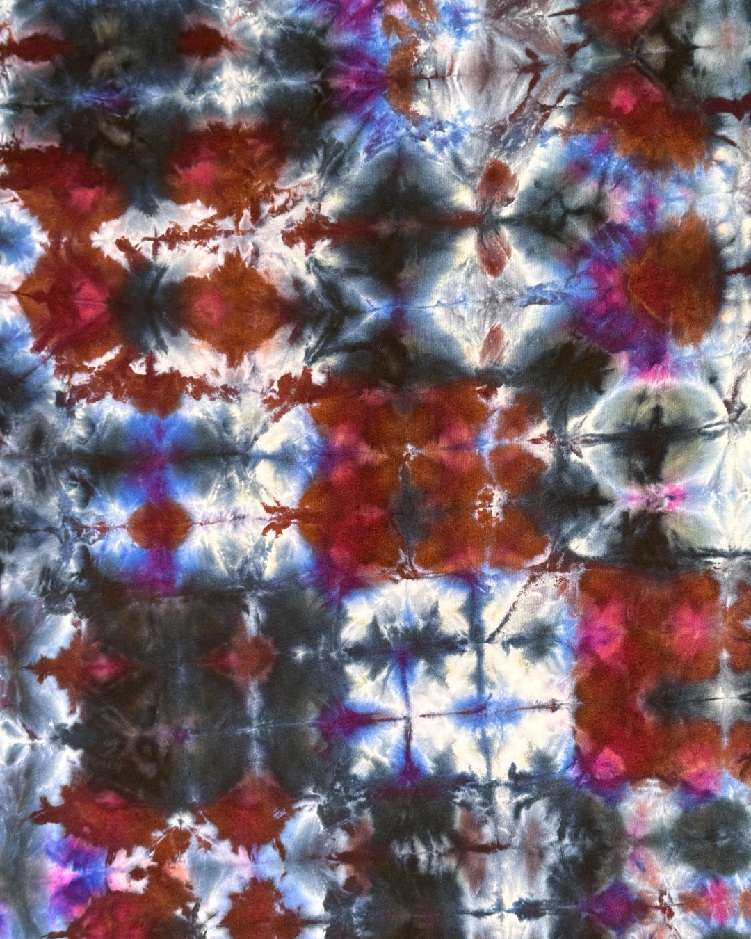 XL - ice dyed lilac bordeaux glitch bamboo tee