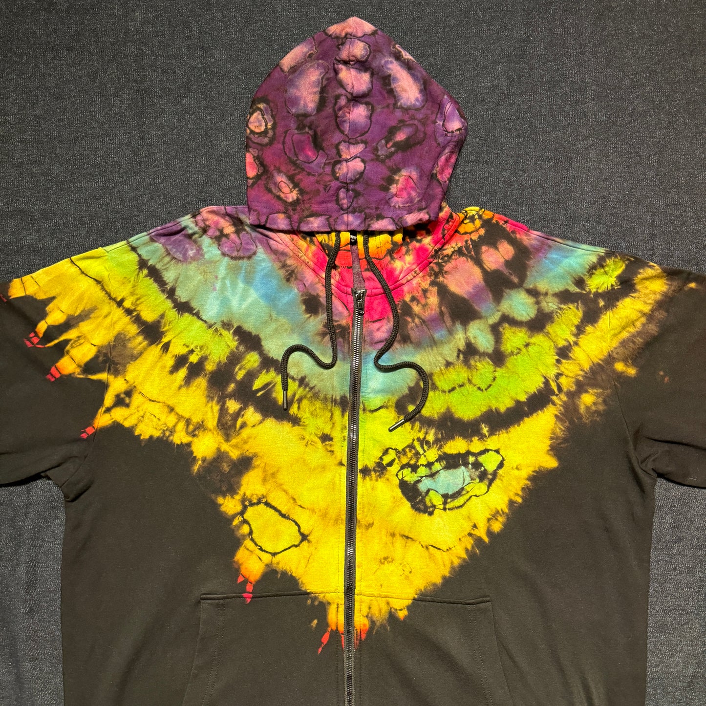 XL - reverse dyed full zip hoodie