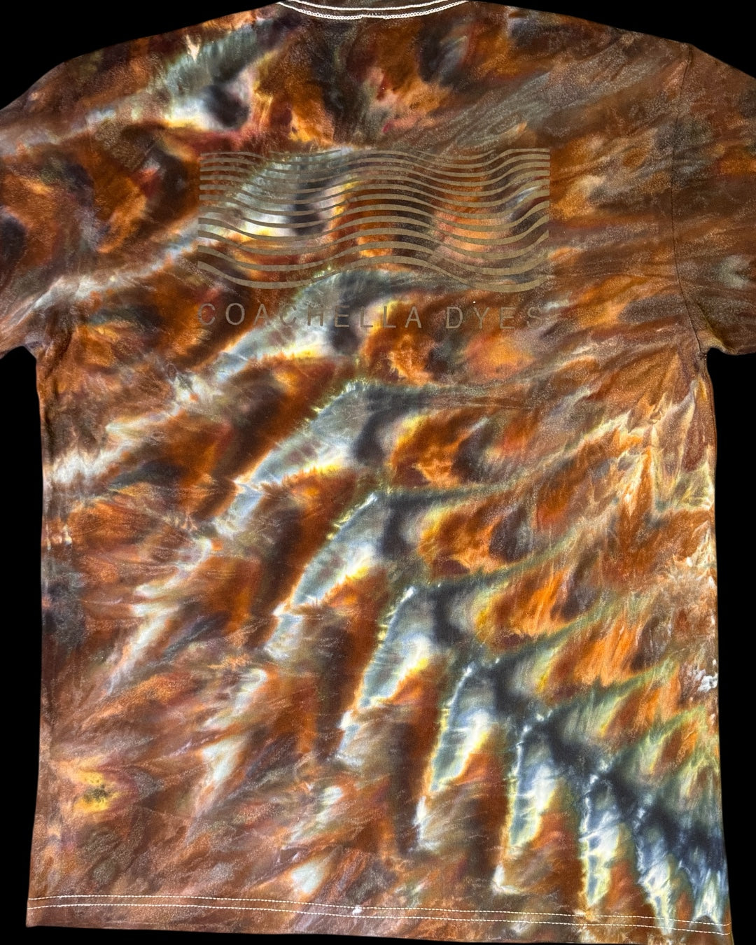 L - ice dyed cedar cosmic rolled logo tee