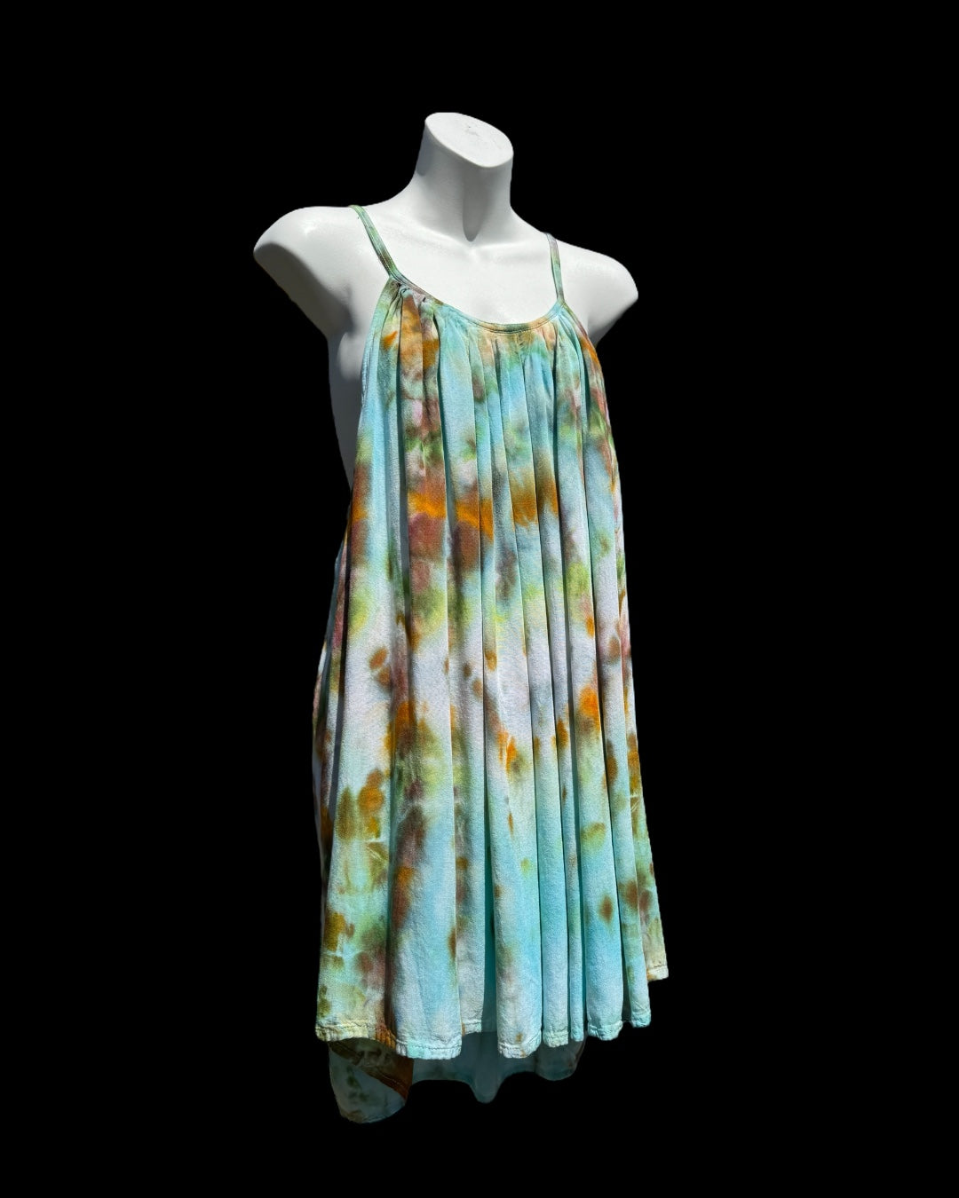 one size - ice dyed cosmic rolled rayon parachute dress