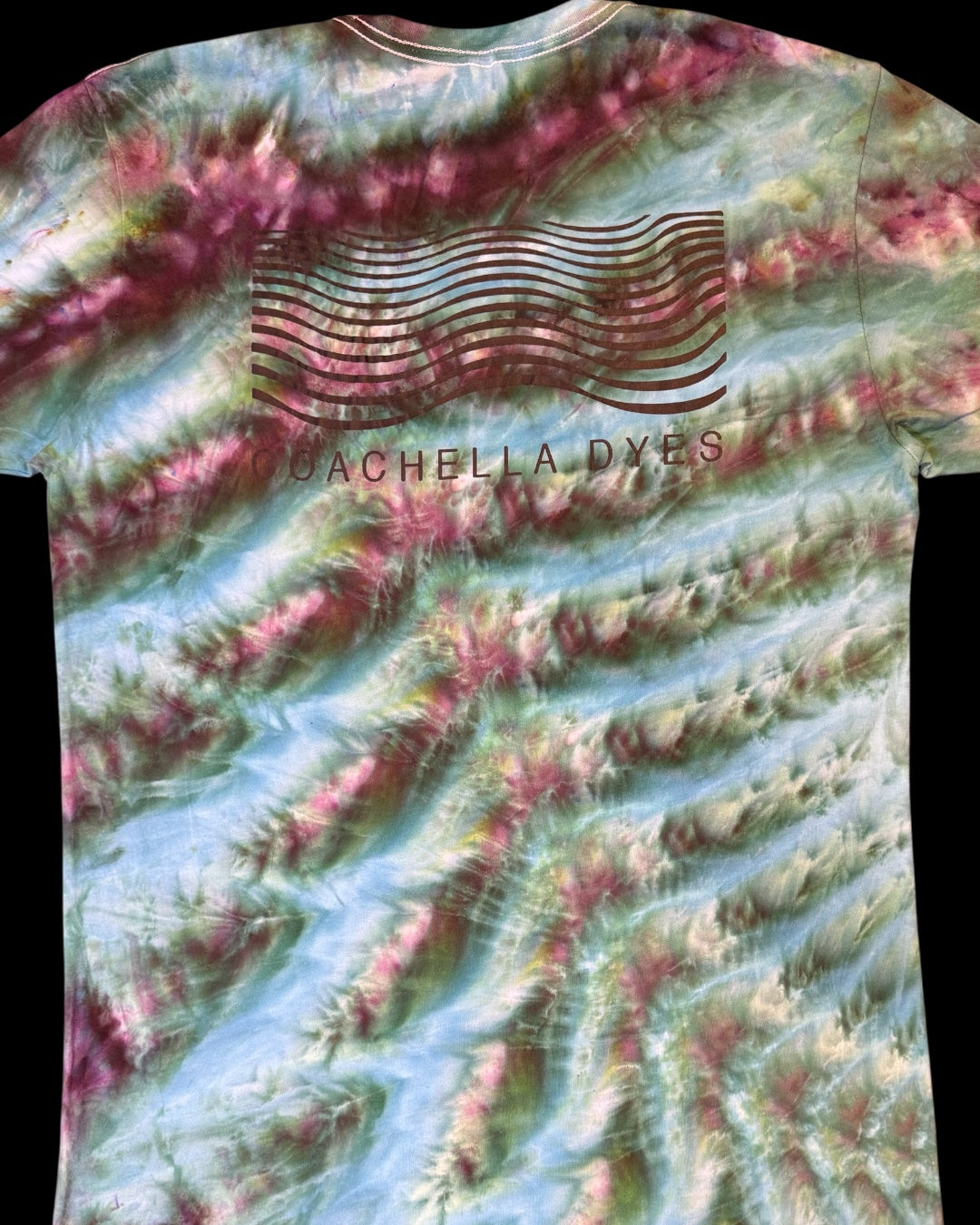 M - ice dyed ‘aurora’ cosmic rolled logo tee