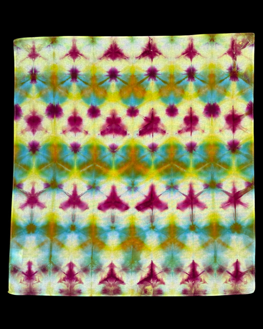 ice dyed UV reactive sekka shibori bandana