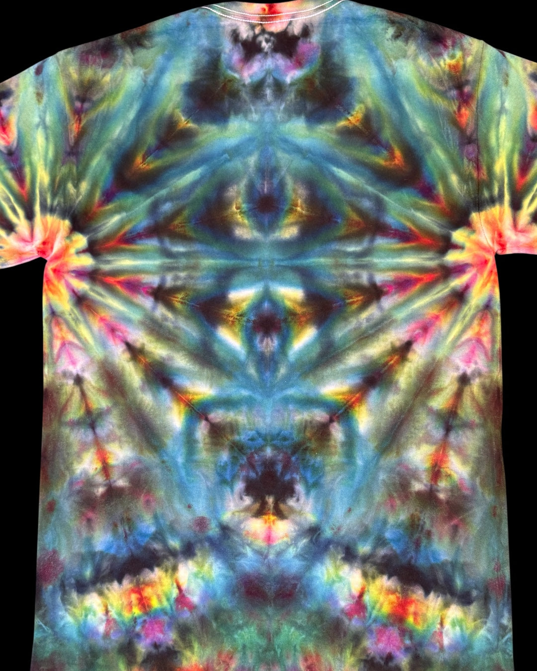 M - ice dyed mindbender tangerine fan fold tee