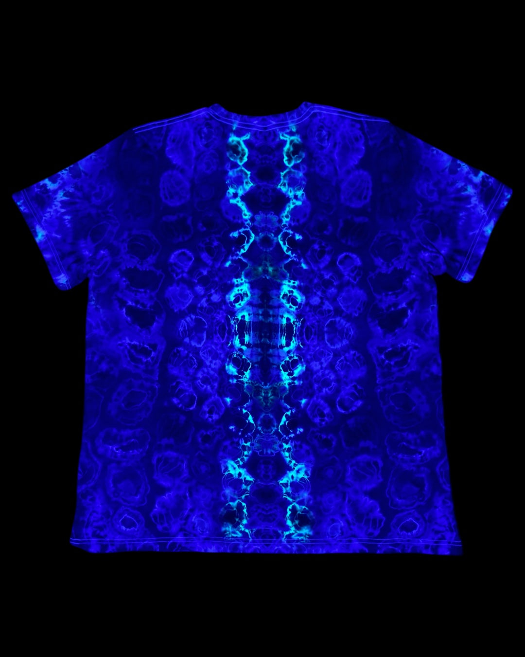 XL - navy overdyed mandala, kenney, trip combo tee with glowing spine