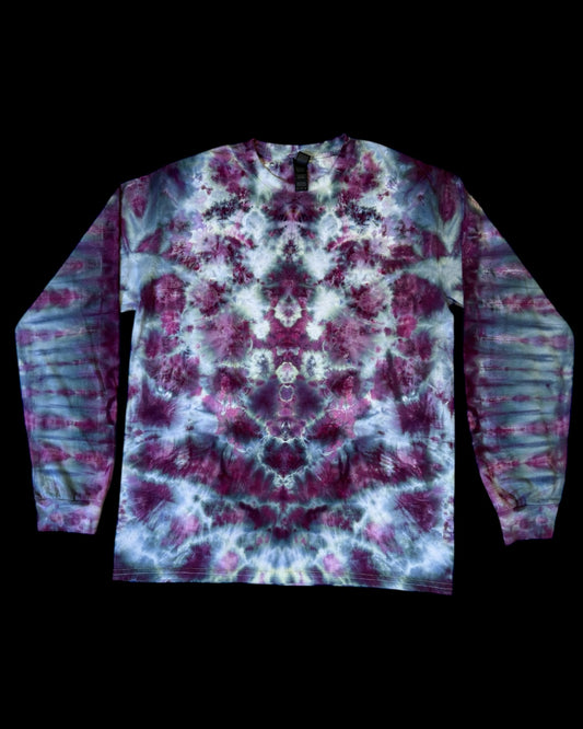 M - ice dyed dusty purple kenney style combo long sleeve tee