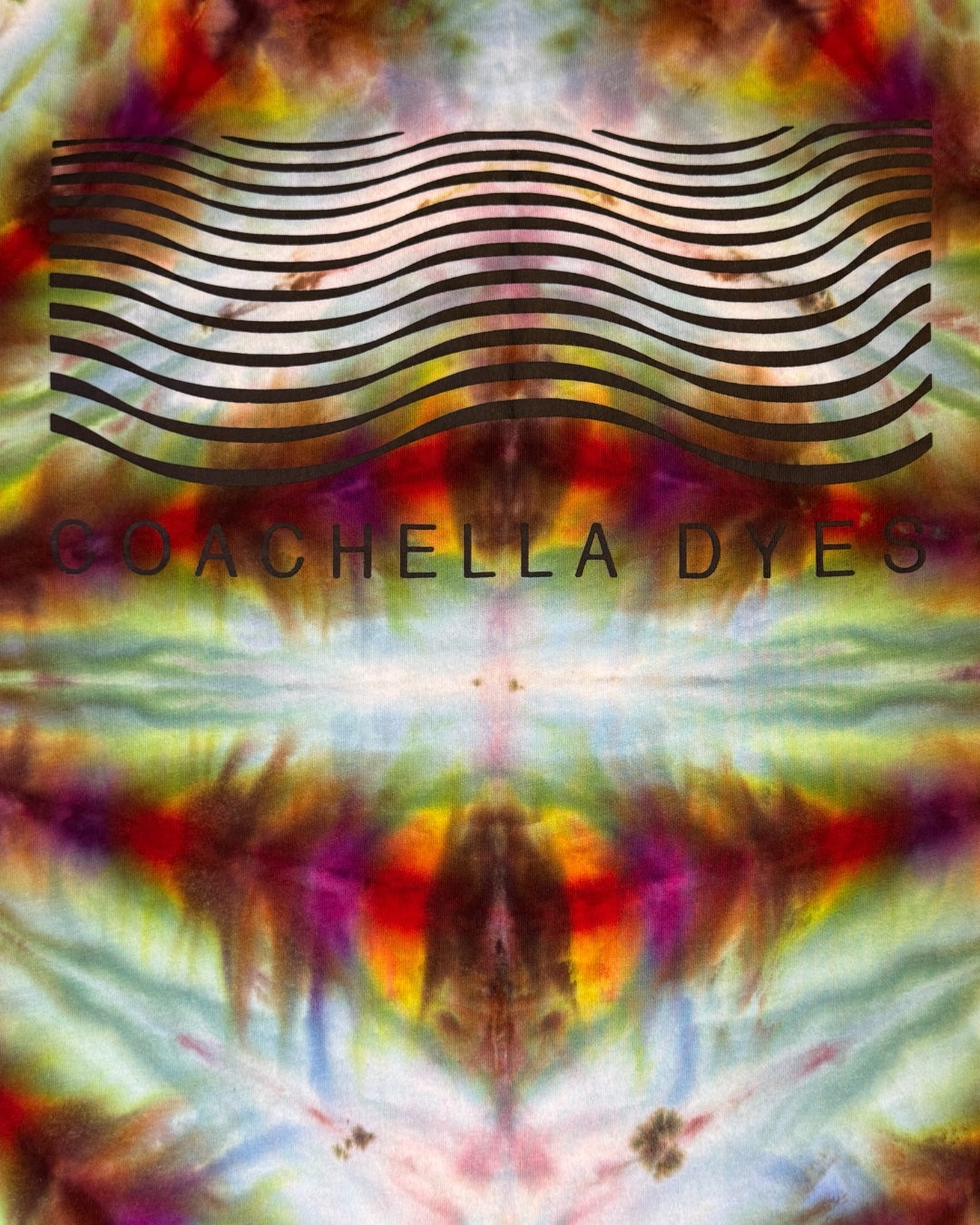 L - ice dyed mirrored fan fold logo tee