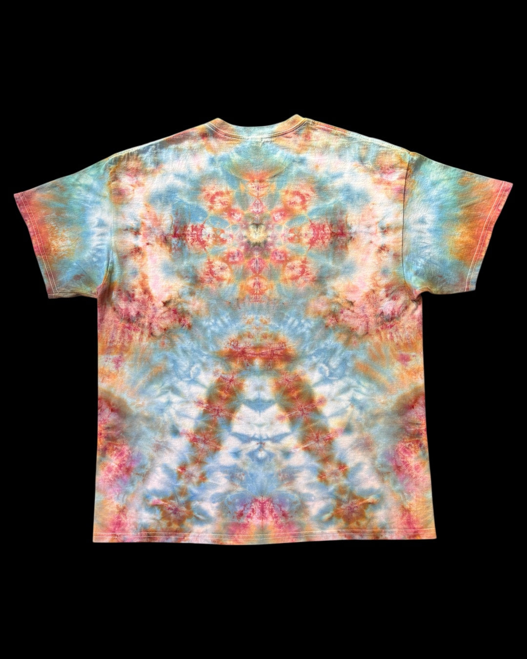 XL - black opal ice dyed klink medallion mandala combo tee
