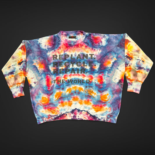 onesize - upcycled vintage ice dyed ‘the world’ sweatshirt