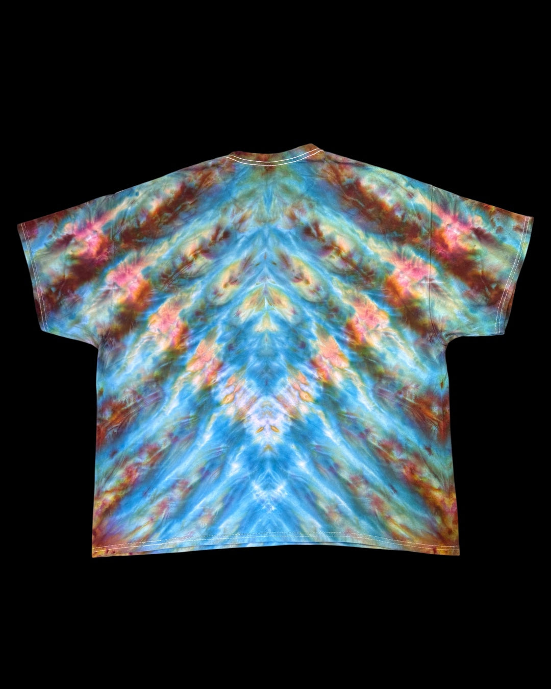 XXXL - ice dyed mirrored chevron cosmic roll tee