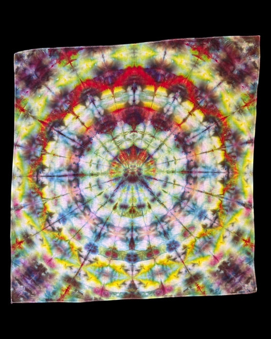 ice dyed glitchy mandala bandana