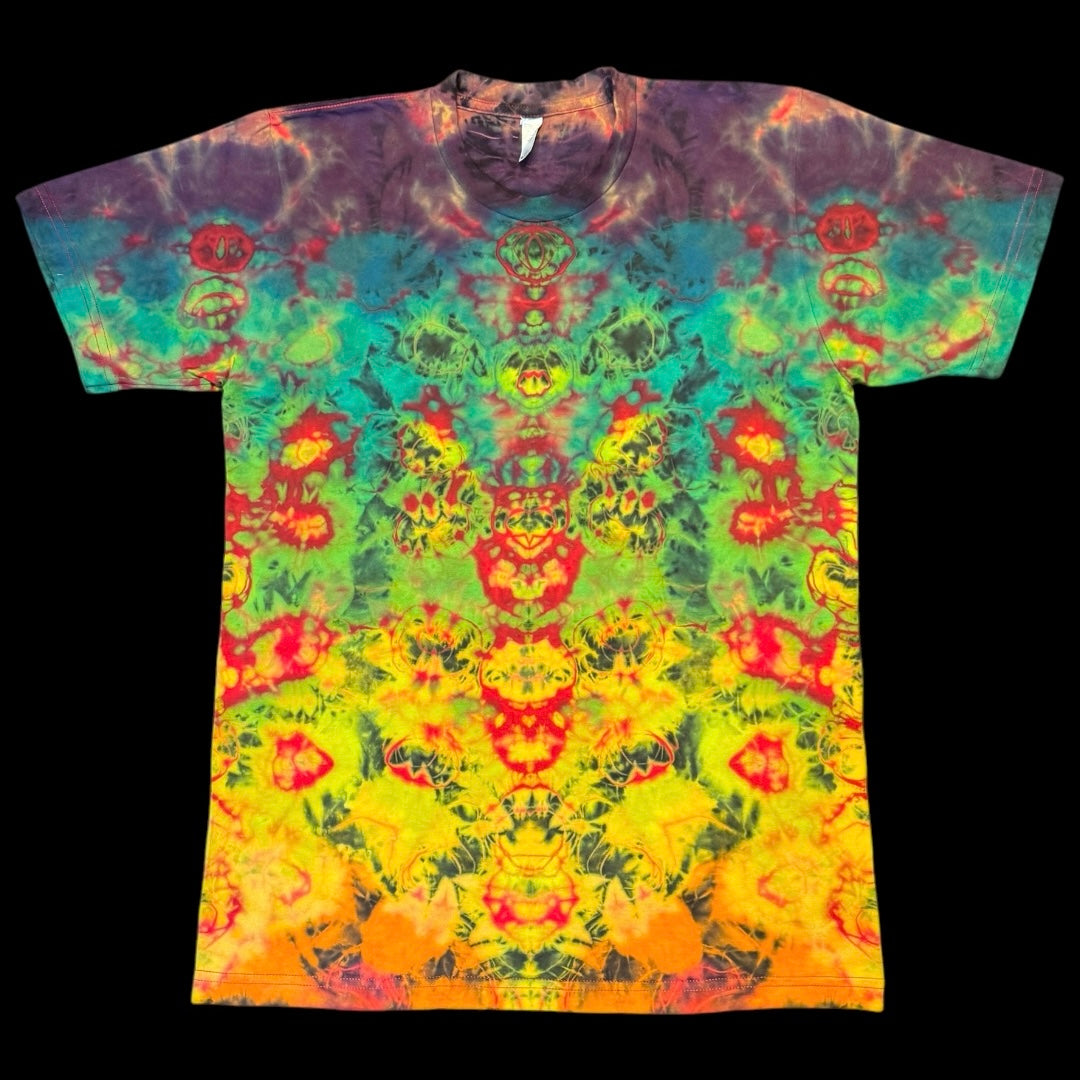 M - red reverse dyed rainbow kenney variation tee