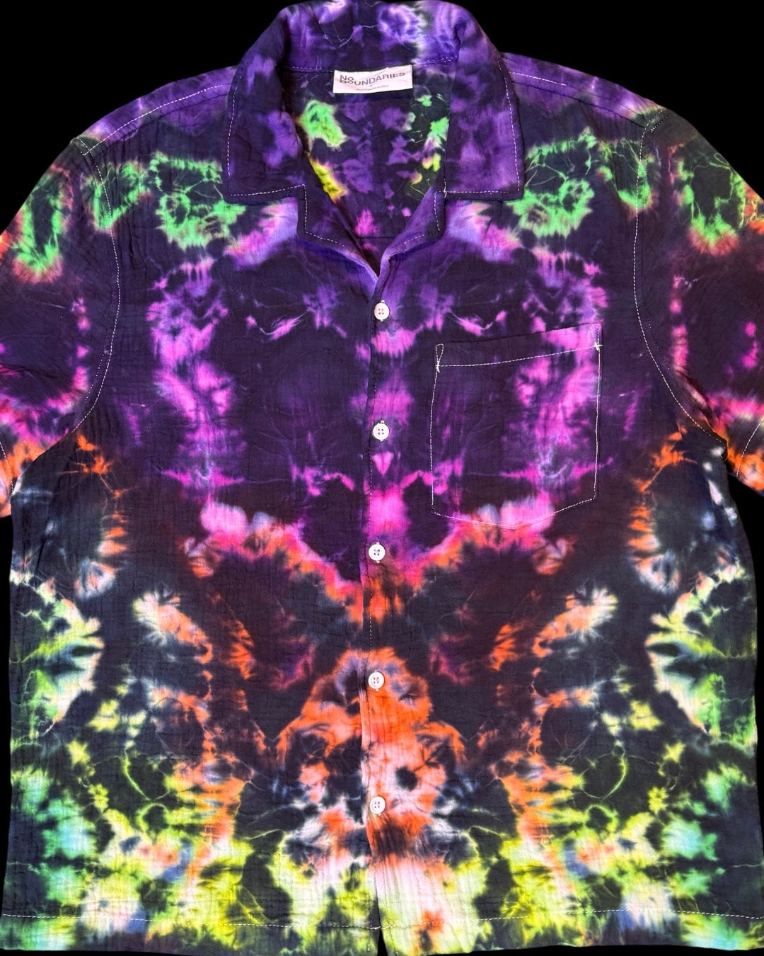 M - kenney style trip combo gauze cotton short sleeve shirt