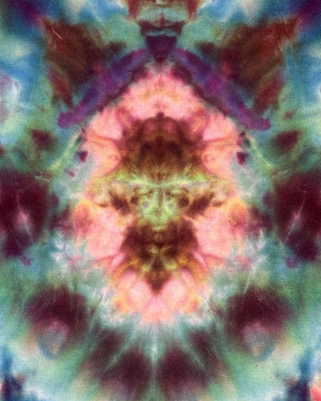 L - ice dyed kaleidoscope mindbender cosmic roll and mandala combo tee