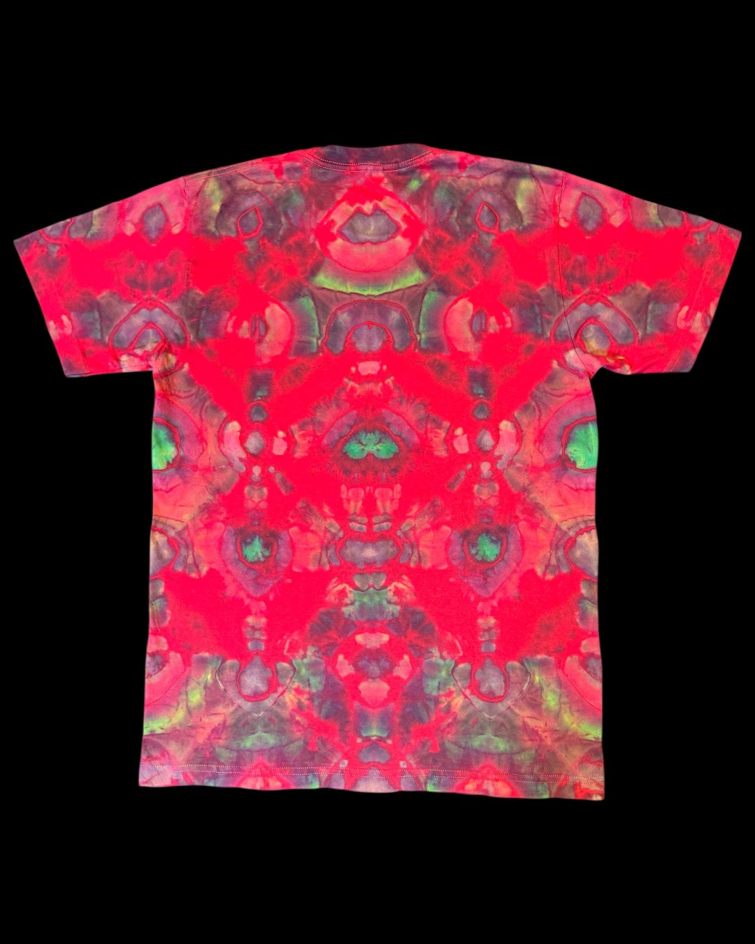 M - red reverse dyed experimental shibori tee