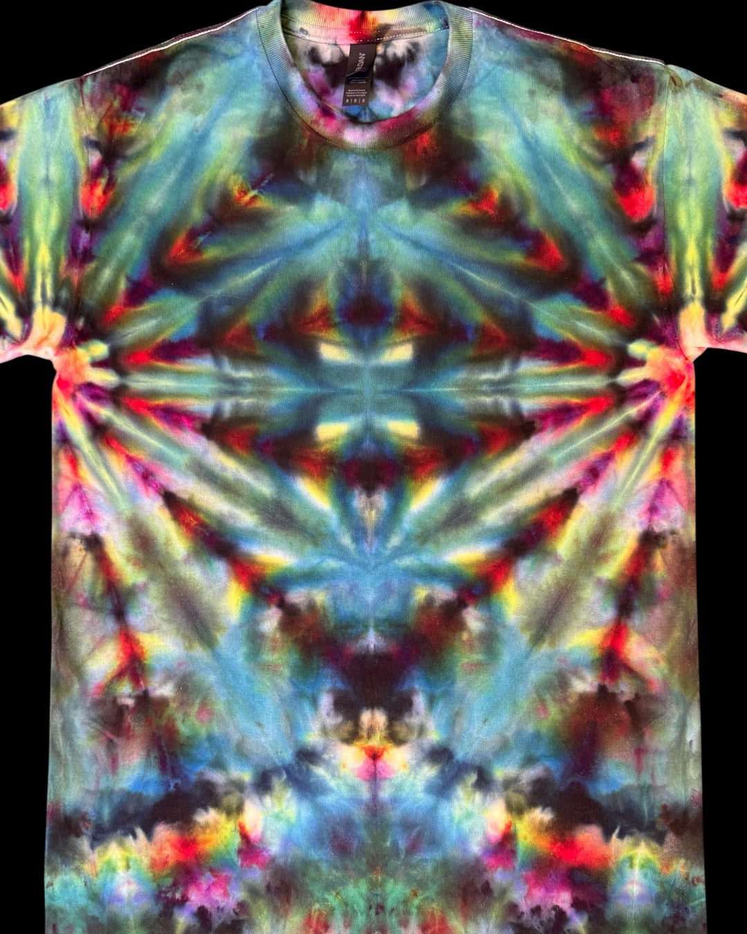M - ice dyed mindbender tangerine fan fold tee
