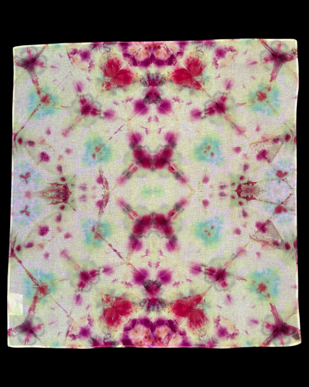 ice dyed UV reactive sekka shibori variation bandana