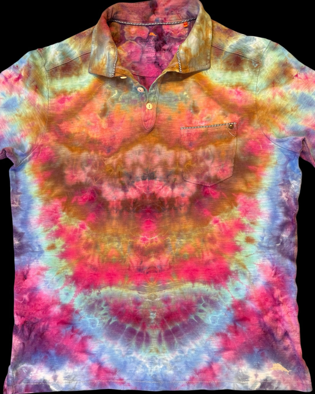 S - upcycled ice dyed men’s polo