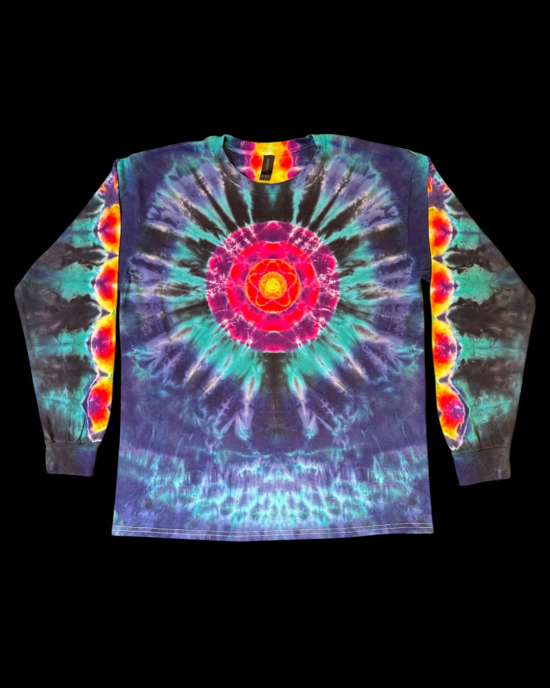 L - pentagram mandala with klink spine long sleeve tee
