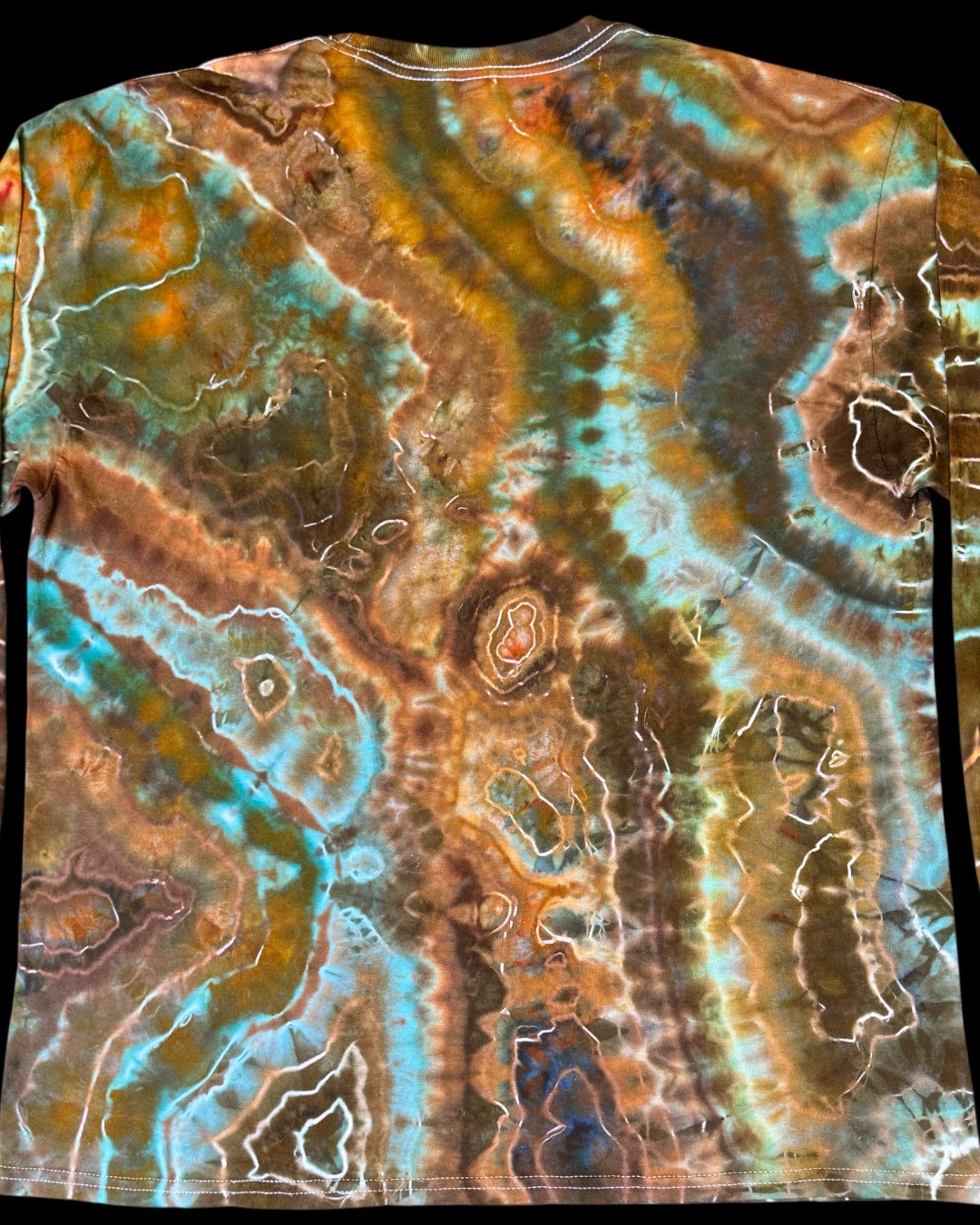 XL - ice dyed labradorite geode long sleeve tee