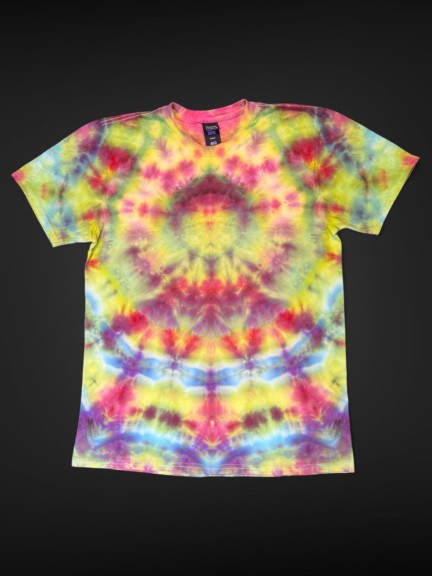 M - ice dyed glitched mandala tee