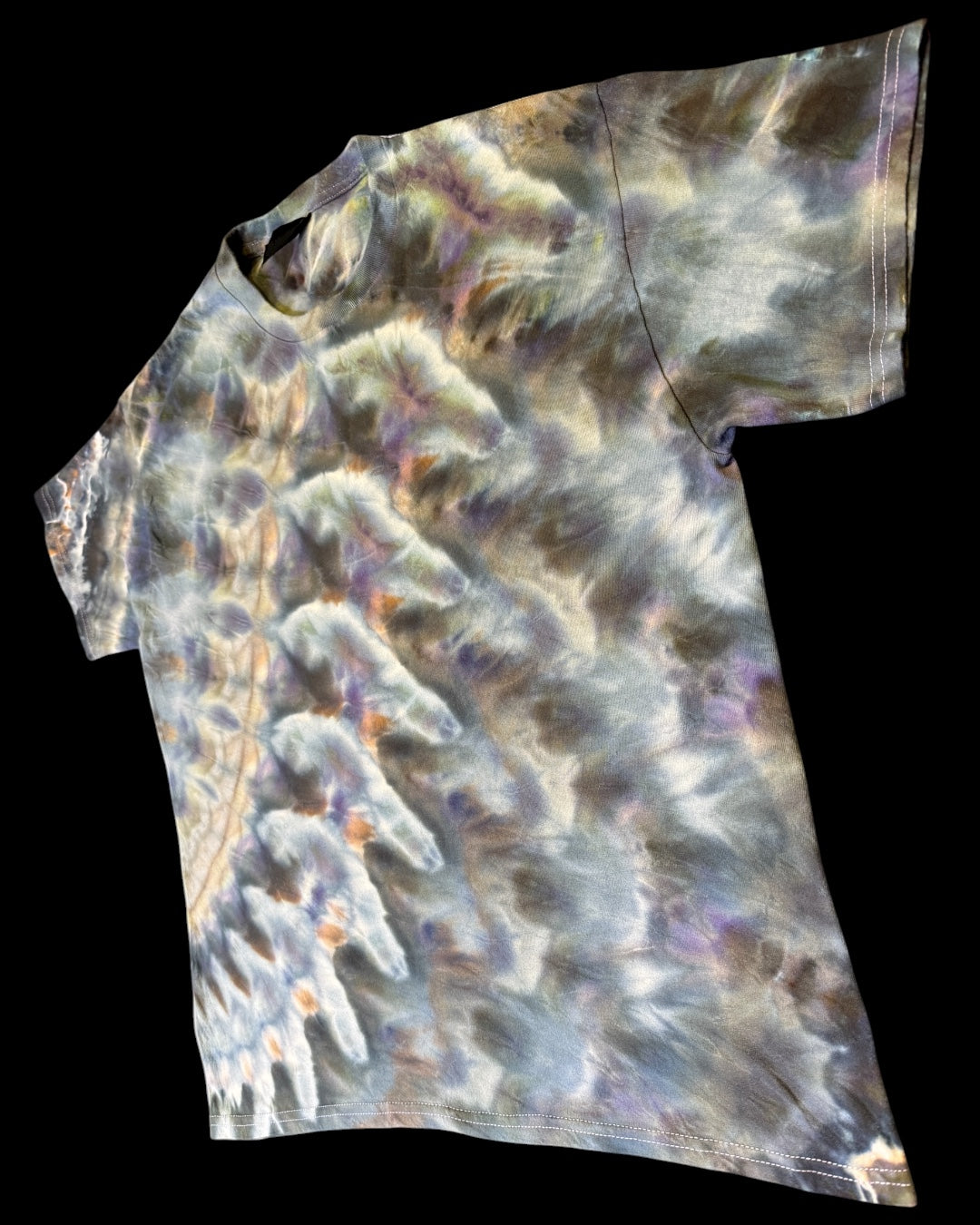 L - ice dyed blue gray avalon cosmic roll tee