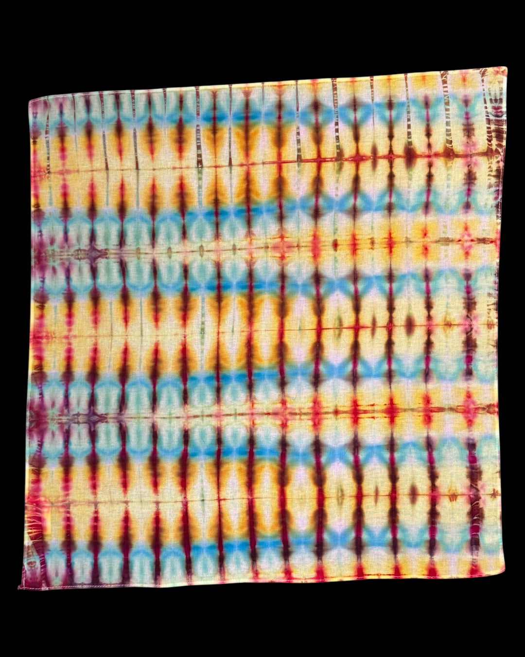 ice dyed glowing pleated shibori style bandana