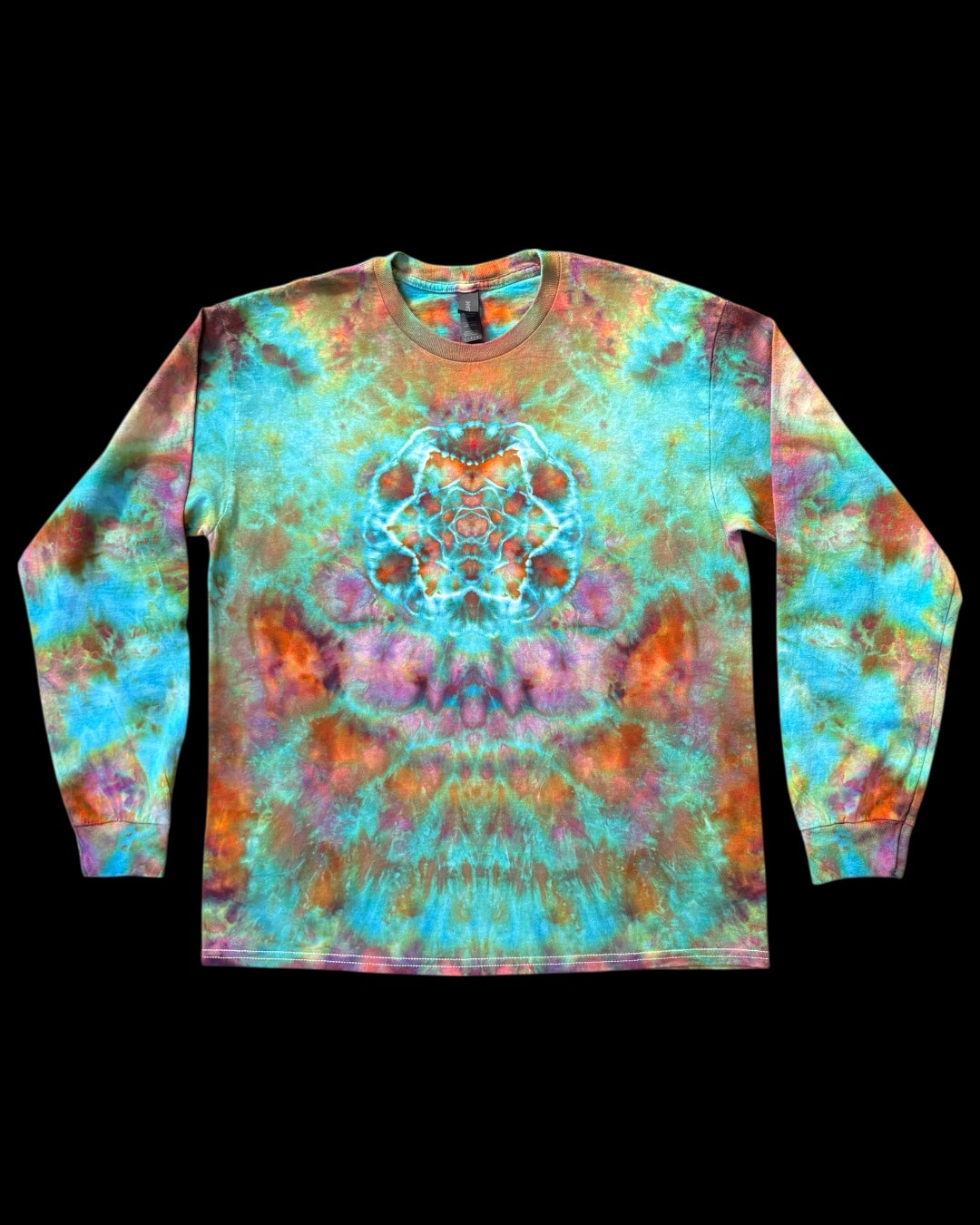 L - ice dyed hexdala with klink spine long sleeve tee