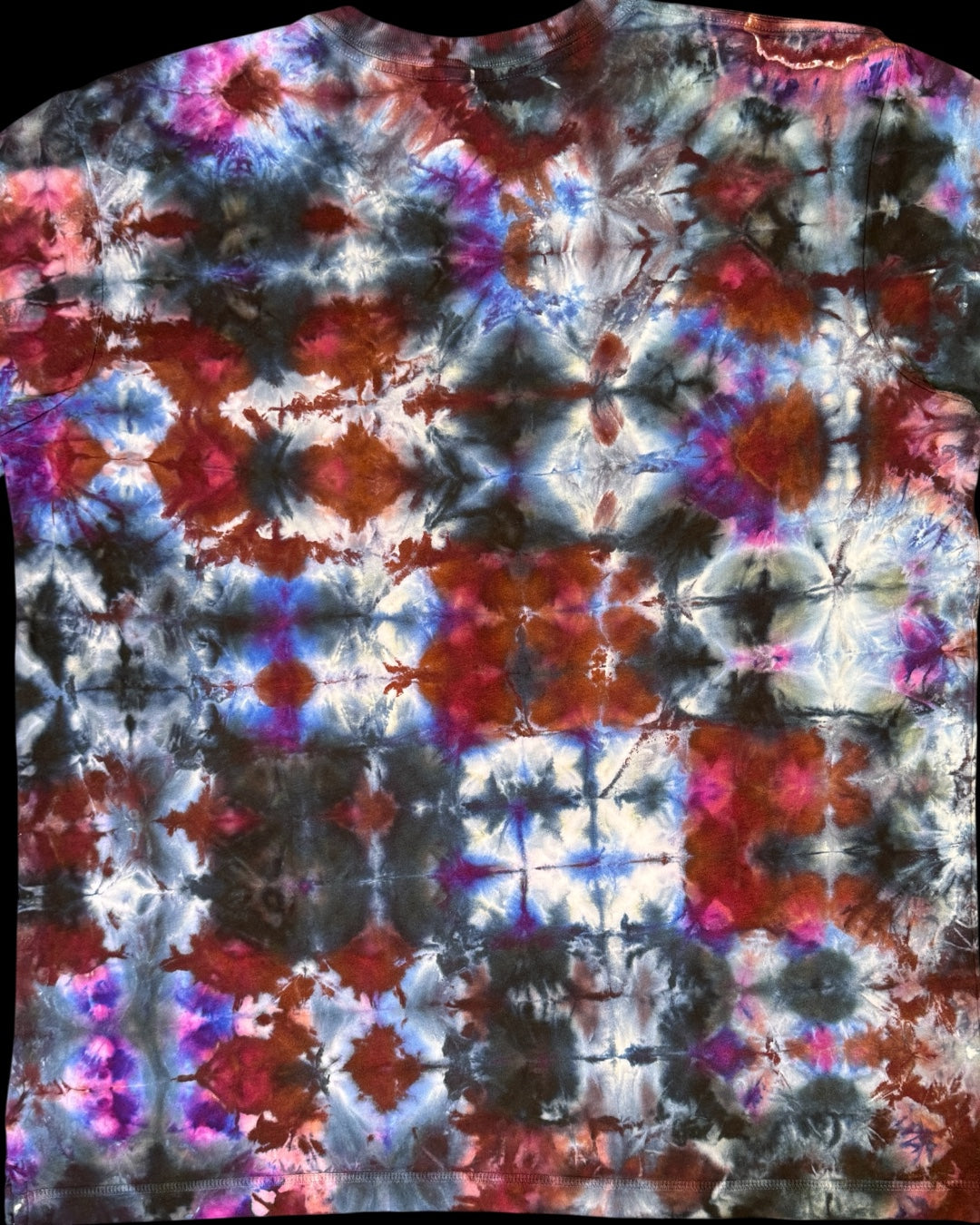 XL - ice dyed lilac bordeaux glitch bamboo tee