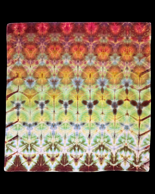 ice dyed phoenix flame sekka shibori bandana