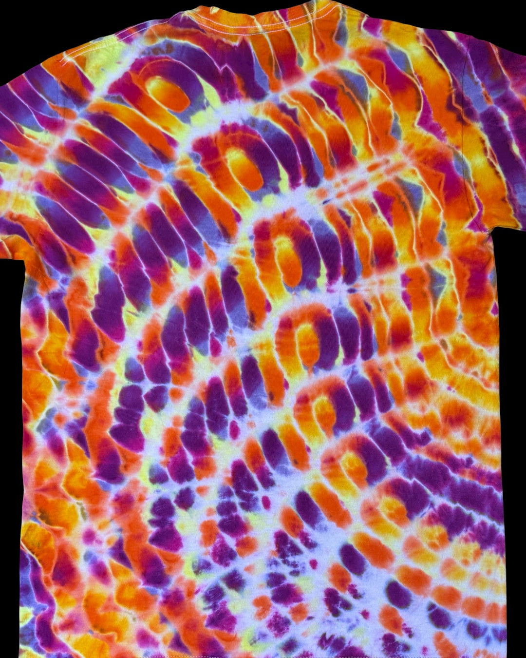 M - UV reactive liquid sunset cosmic roll tee