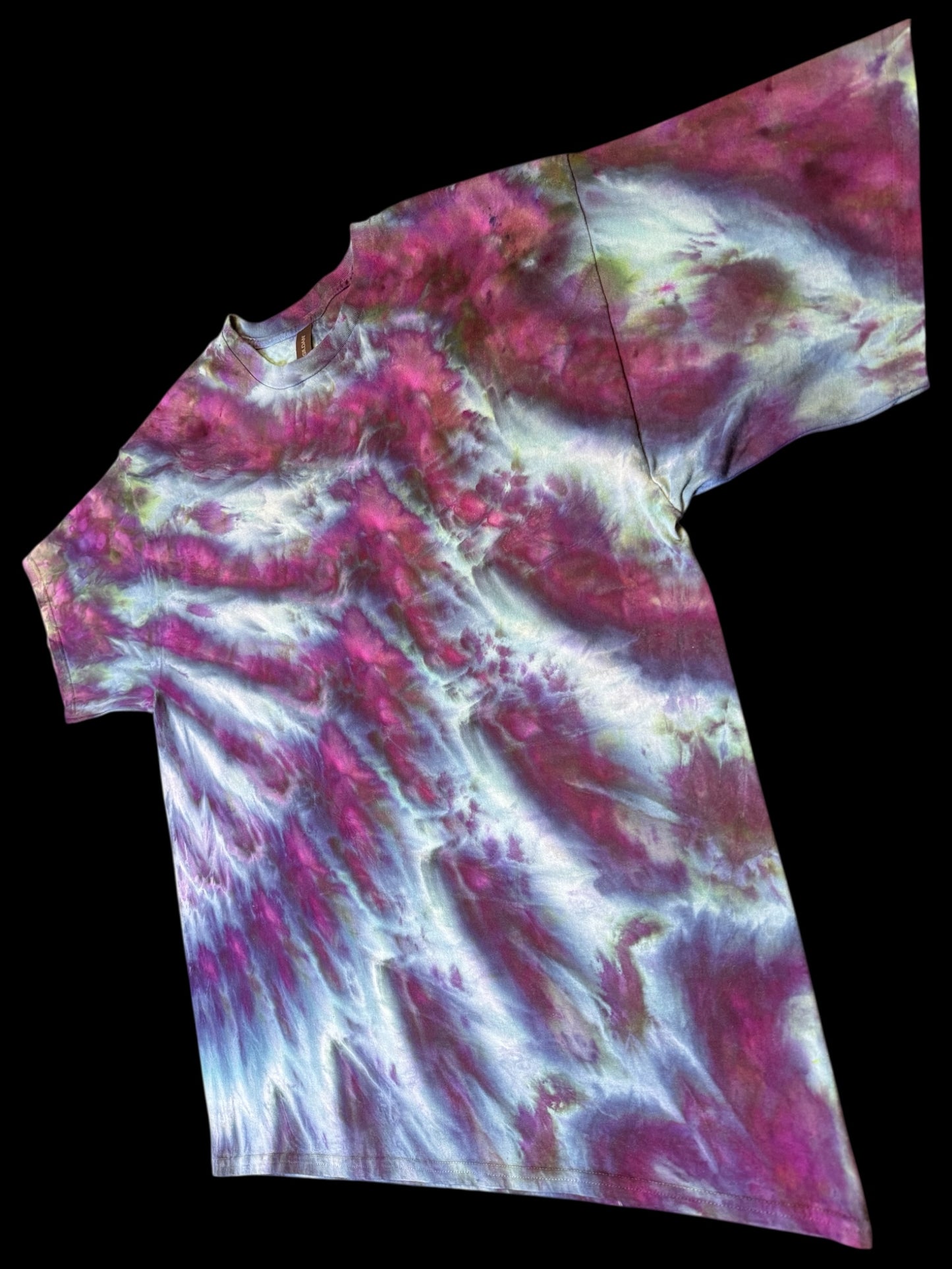 XXL - ice dyed blue green and purple twilight cosmic roll tee