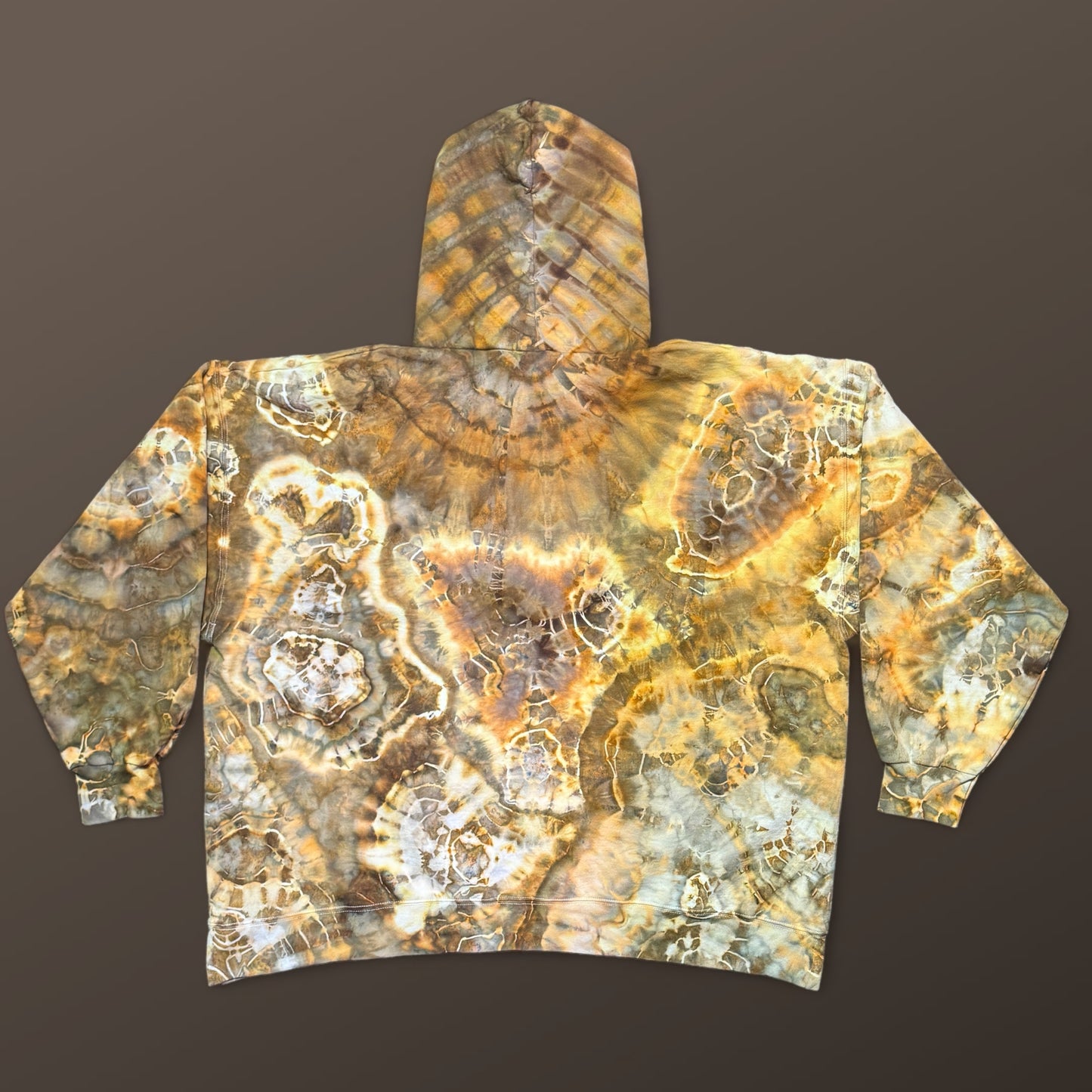 XXXL - ice dyed geode style hoodie in loden