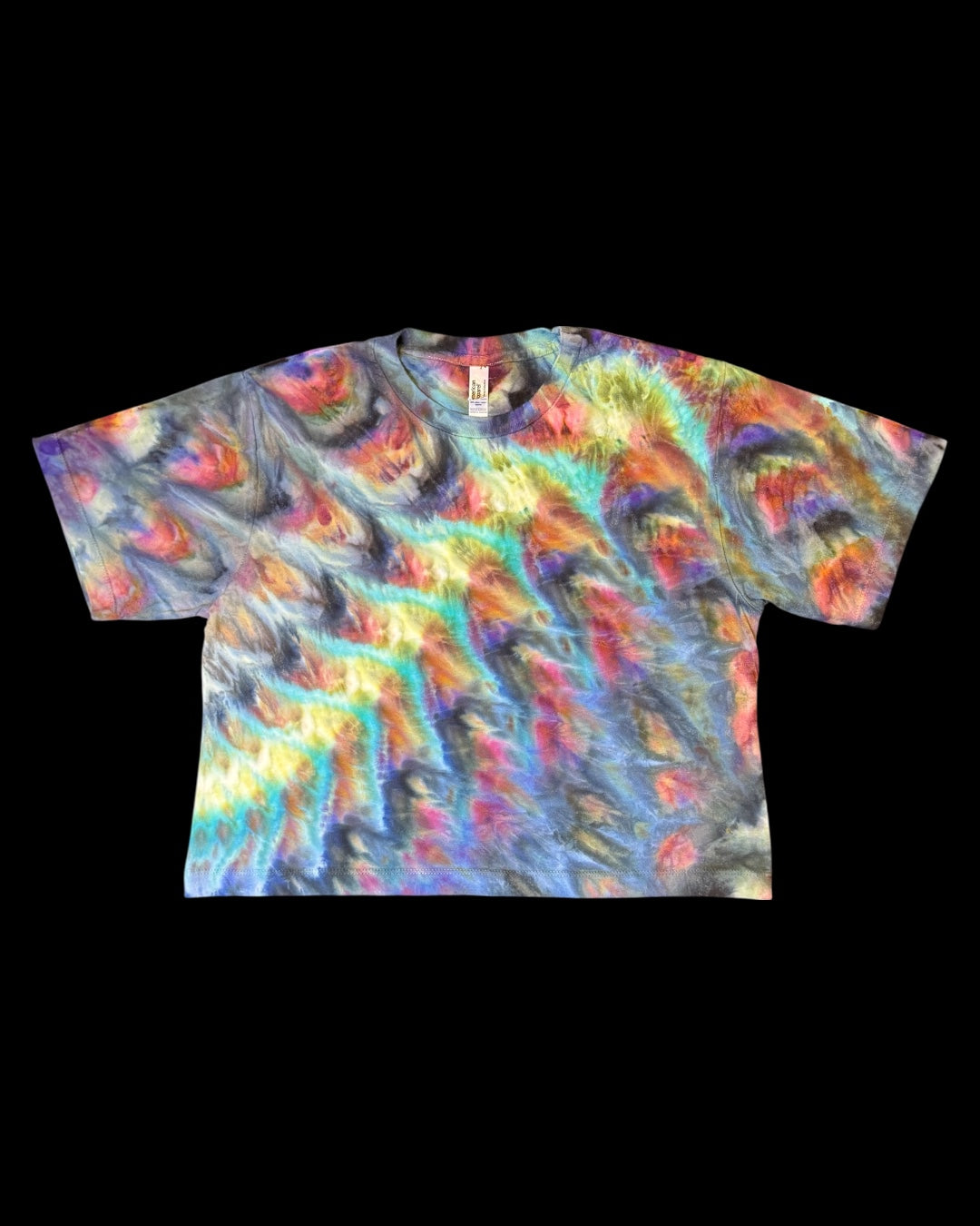 S - ladies’ fit warrior princess ice dyed cosmic roll boxy cropped tee