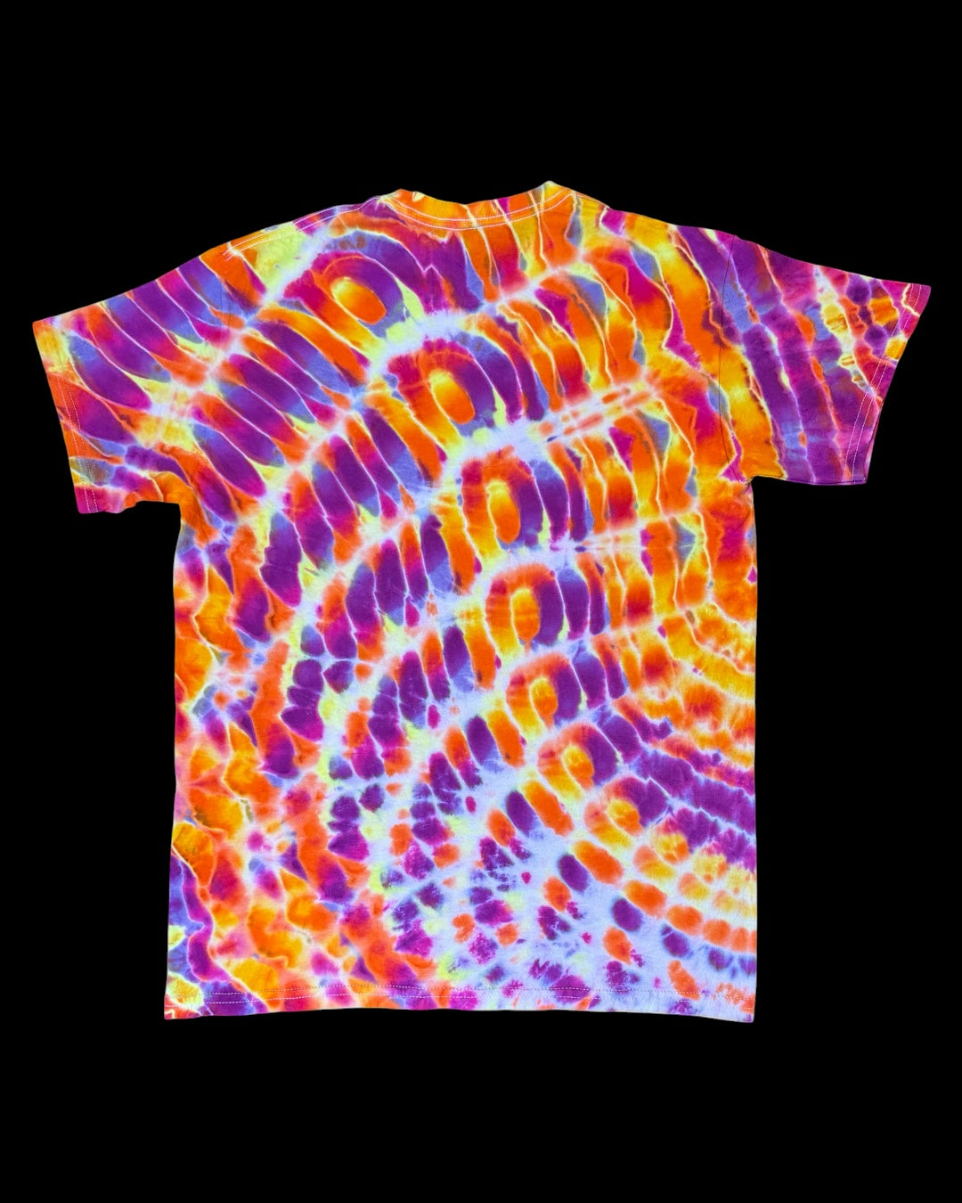 M - UV reactive liquid sunset cosmic roll tee