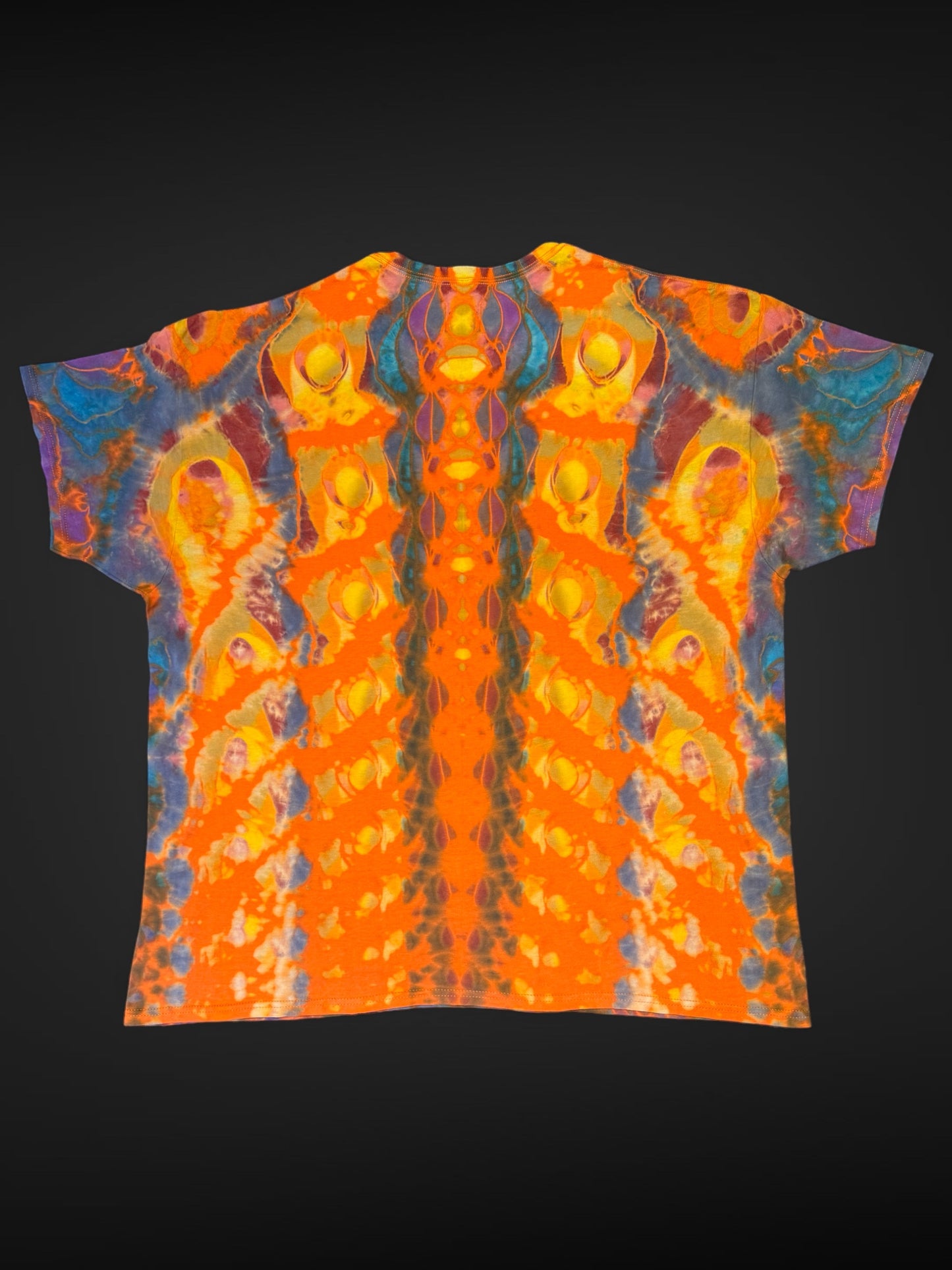 XXL - orange reverse dyed sideways cosmic glitch-dala tee