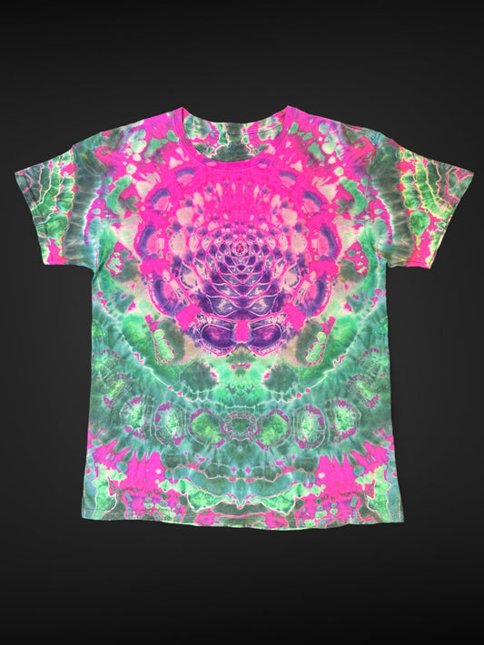 M - pink reverse dyed cosmic mandala tee