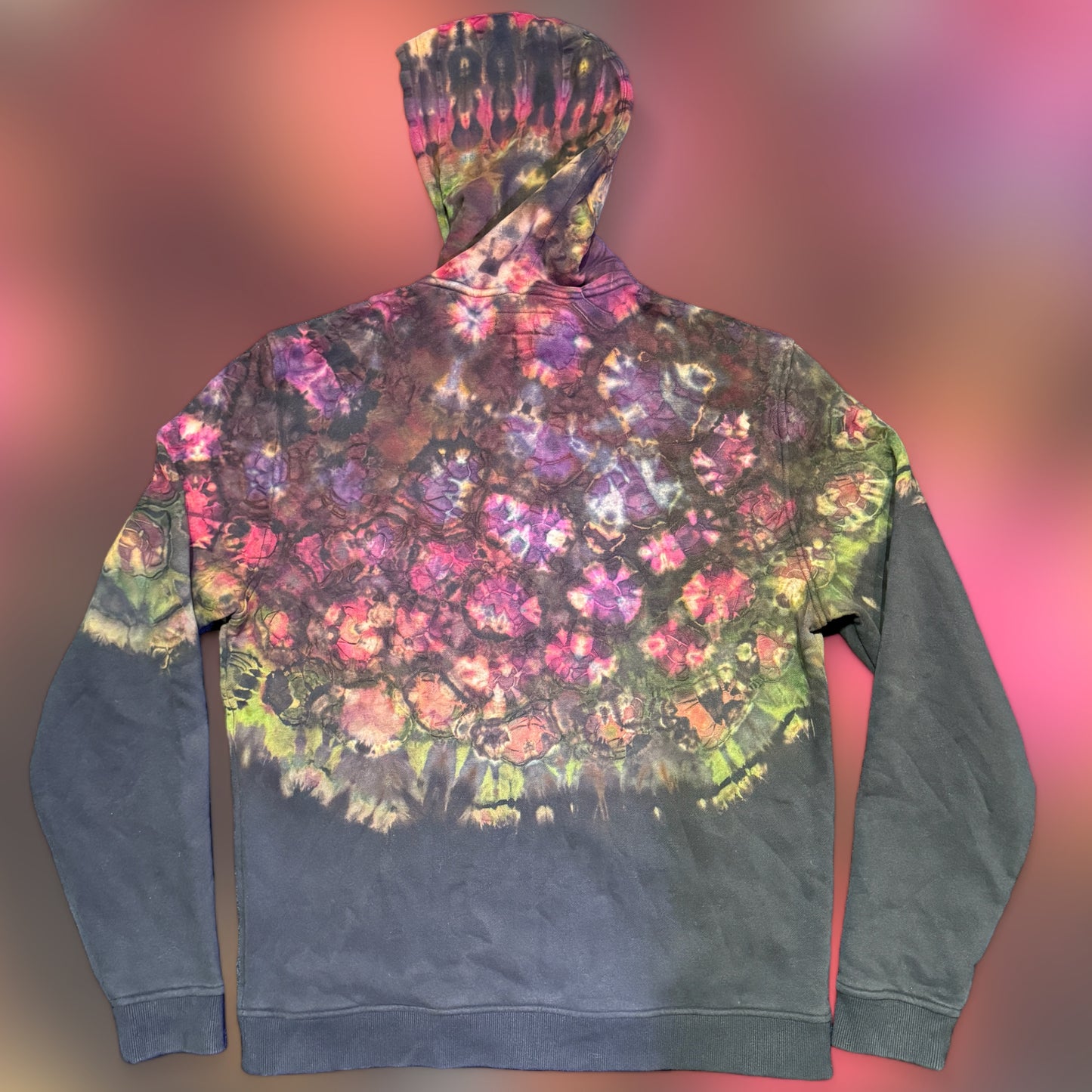 L - partial reverse dyed geode style hoodie