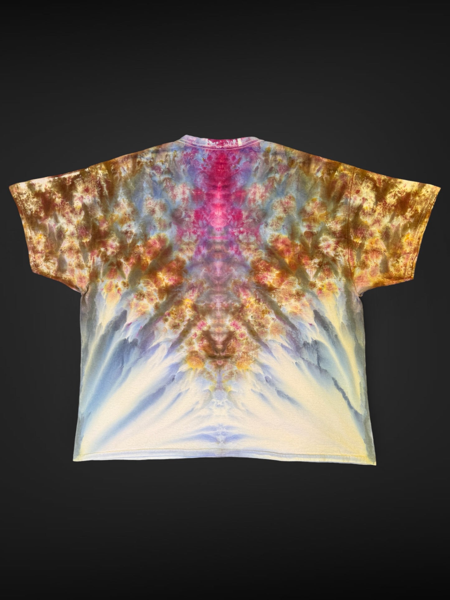 XXXL - gravity ice dyed stitched scrunch tee