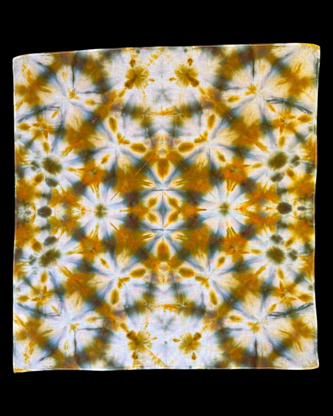 ice dyed wild thing daisy flowers sekka shibori bandana