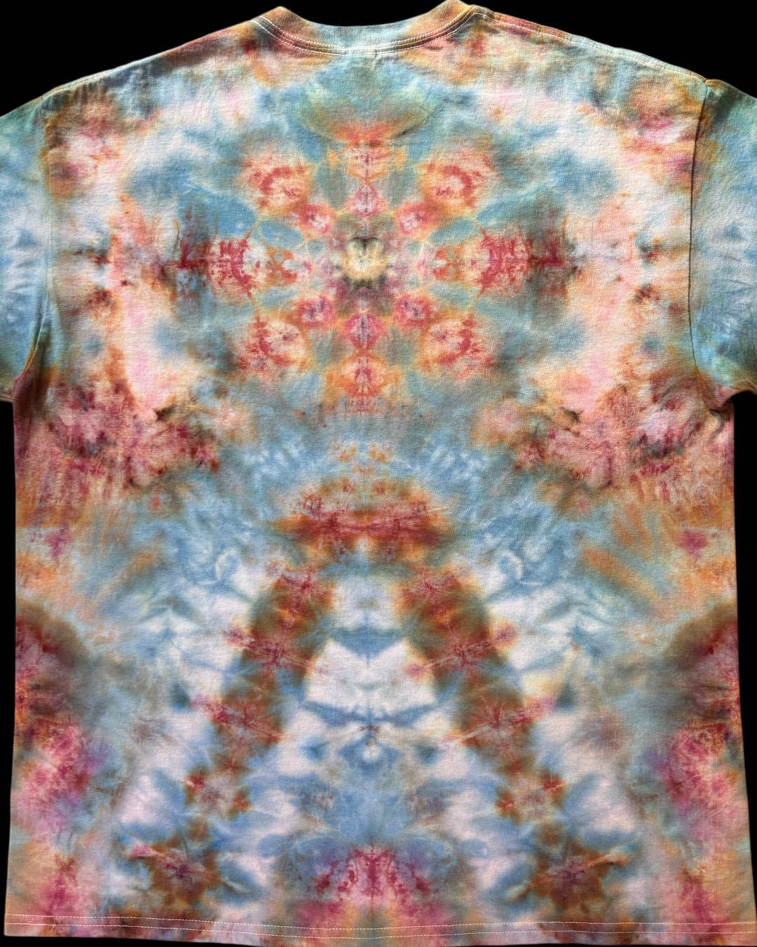 XL - black opal ice dyed klink medallion mandala combo tee