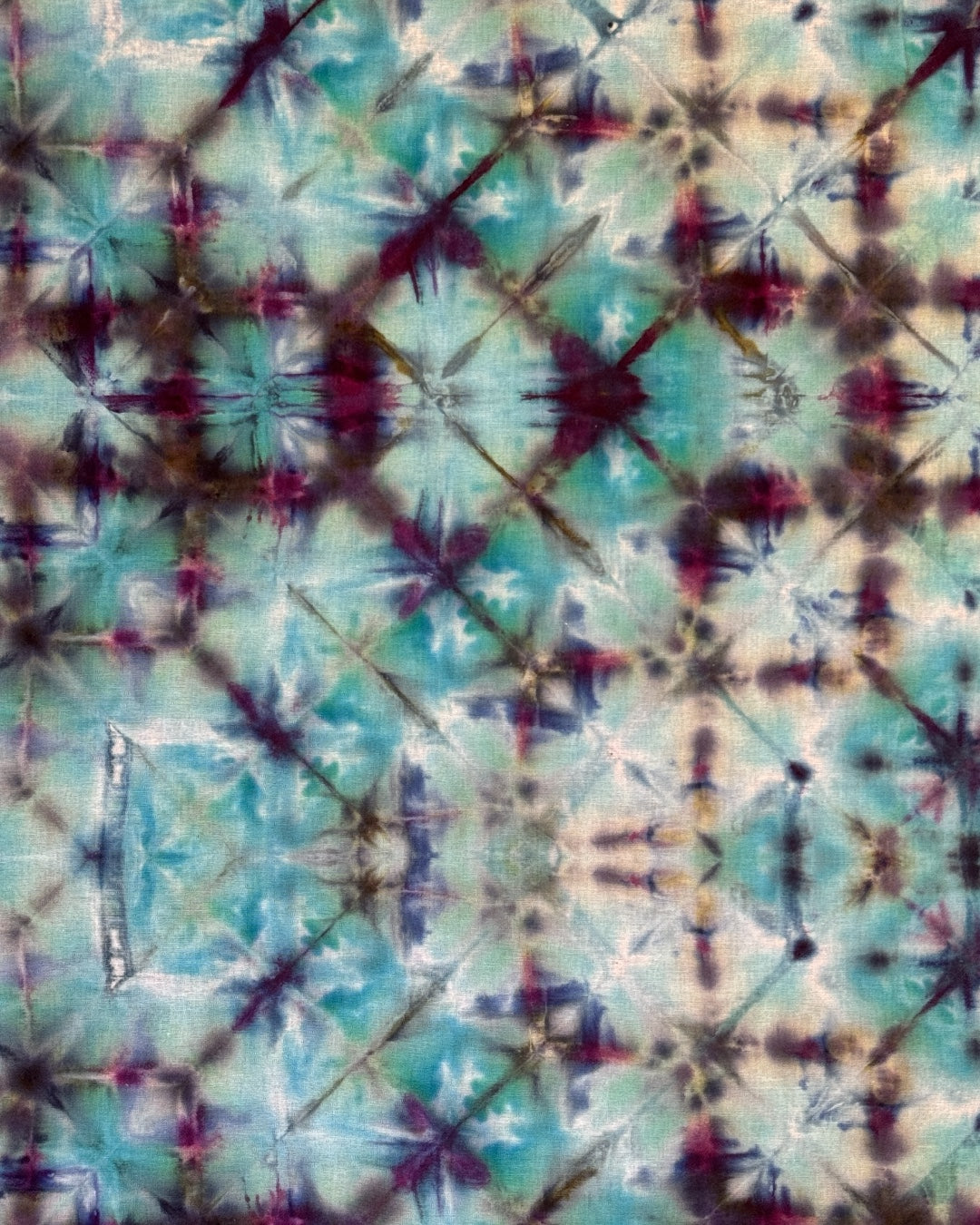 ice dyed sekka shibori zigzag bandana