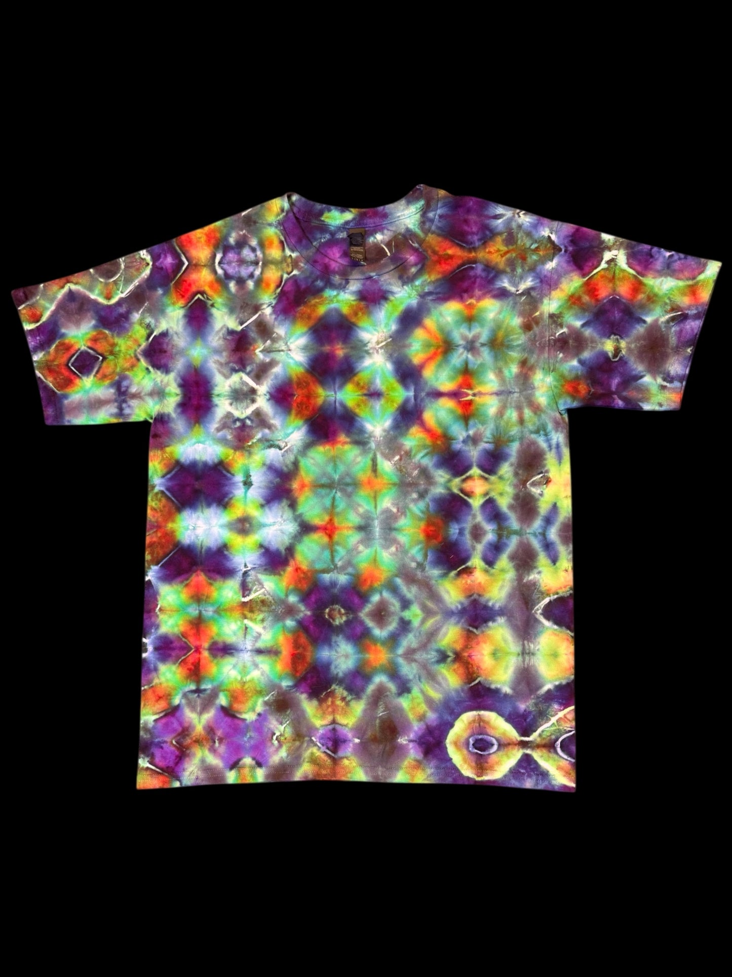 L - ice dyed multicolor glitch tee