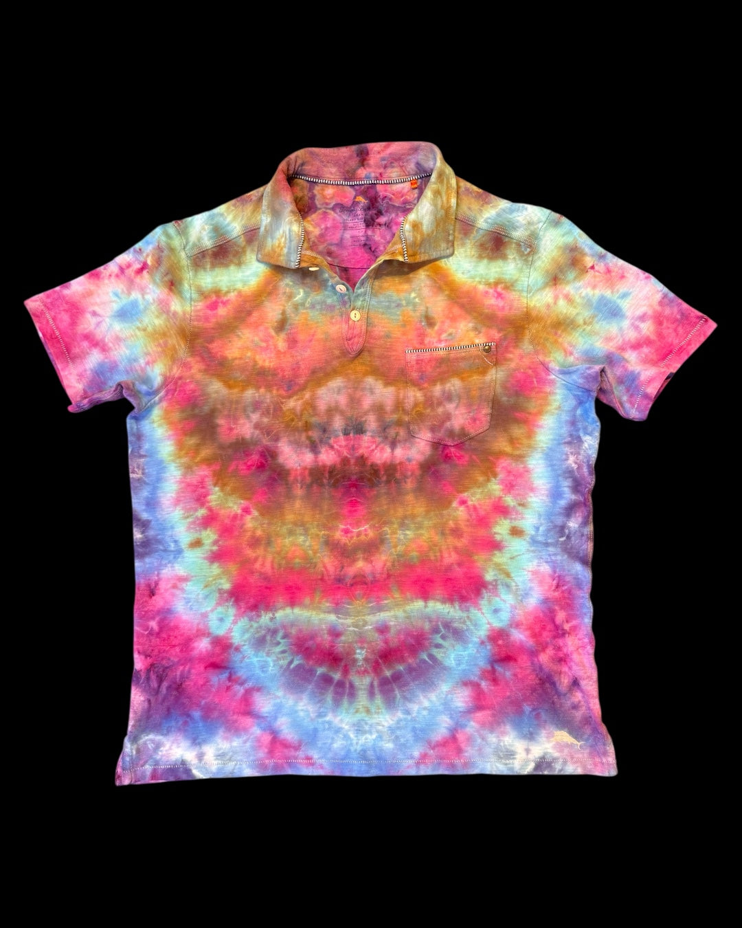 S - upcycled ice dyed men’s polo