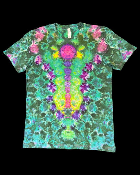 M - pink reverse dyed phthalo green kenney style tee