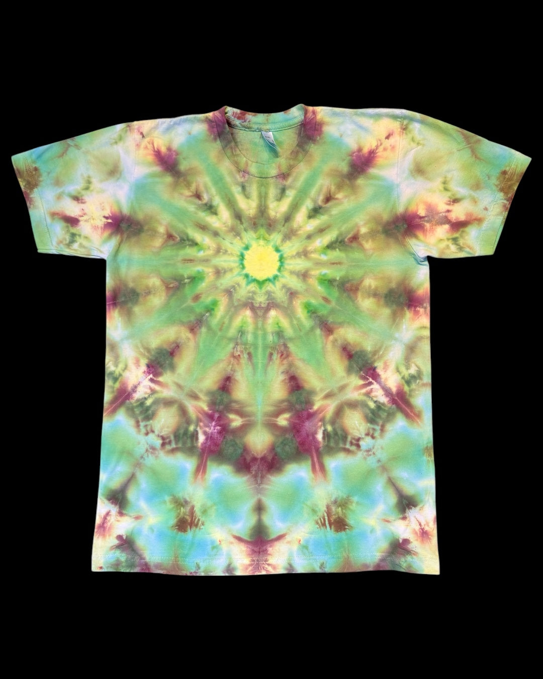 M - ice dyed glowing mandala tee