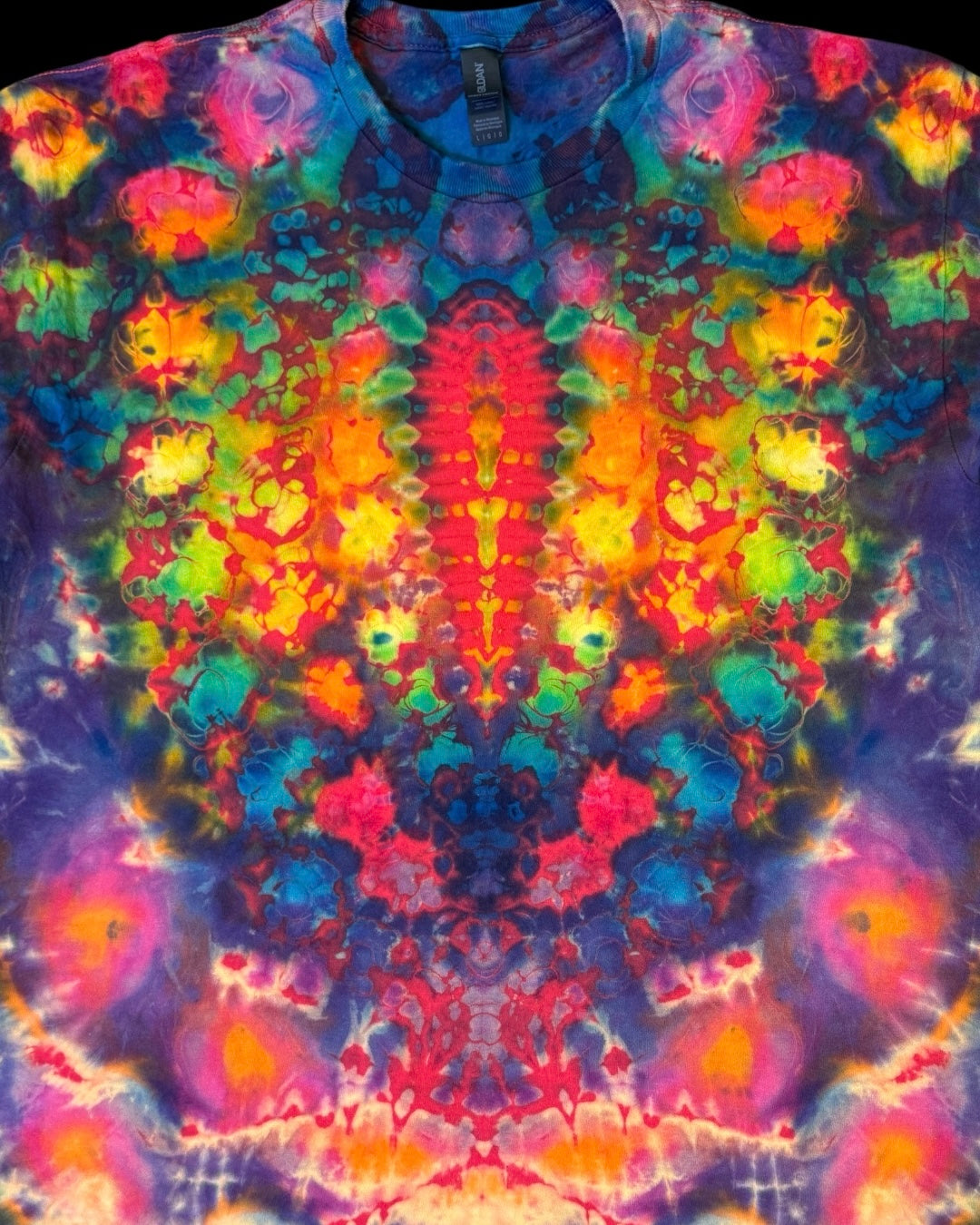 L - red reverse dyed rainbow kenney style long sleeve tee